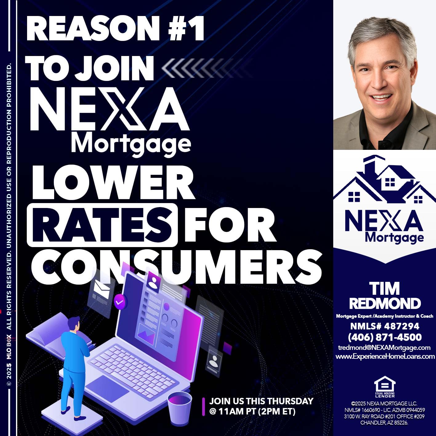 REASON 1 - Tim Redmond -Mortgage Loan Advisor | NMLS 487294 <br /> 30yr/Mortgage Expert | LO Coach <br /> Team Manager | Signature Mortgage Solutions” alt=”REASON 1 – Tim Redmond -Mortgage Loan Advisor | NMLS 487294 <br /> 30yr/Mortgage Expert | LO Coach <br /> Team Manager | Signature Mortgage Solutions” />Hi, my name is Tim Redmond. Iβm a Loan Officer with NEXA Mortgage LLC., offering personalized mortgage solutions, fast customized quotes, great rates and service with integrity.</p>
<div class=