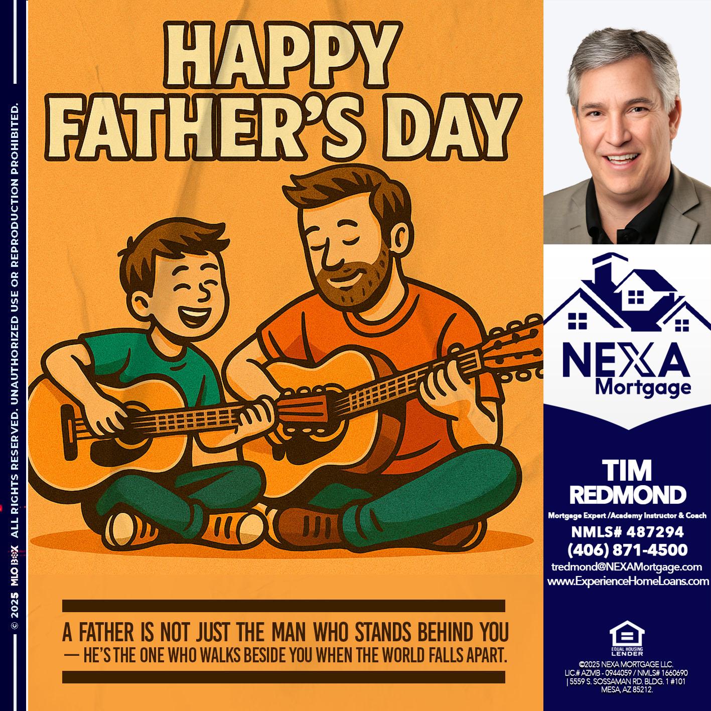 HAPPY FATHERS DAY - Tim Redmond -Mortgage Loan Advisor | NMLS 487294 <br /> 30yr/Mortgage Expert | LO Coach <br /> Team Manager | Signature Mortgage Solutions” alt=”HAPPY FATHERS DAY – Tim Redmond -Mortgage Loan Advisor | NMLS 487294 <br /> 30yr/Mortgage Expert | LO Coach <br /> Team Manager | Signature Mortgage Solutions” />Hi, my name is Tim Redmond. Iβm a Loan Officer with NEXA Mortgage LLC., offering personalized mortgage solutions, fast customized quotes, great rates and service with integrity.</p>
<div class=